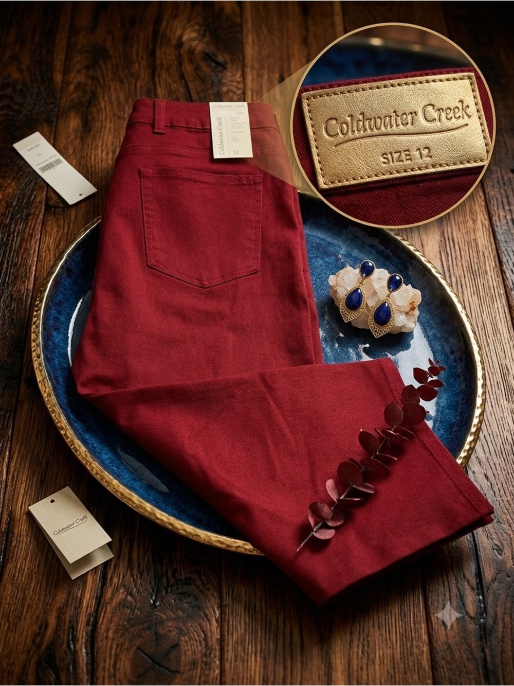 ♥️ NWT~COLDWATER CREEK ♥️Natural Fit Capris Copper/Rust color in SZ:12 Brand New
